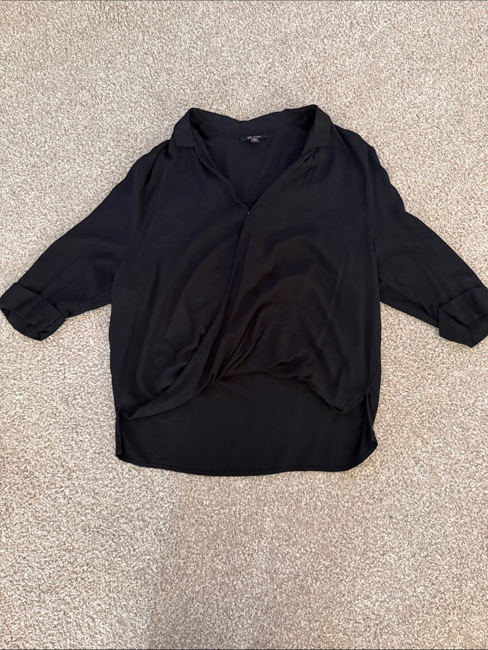 Ella Moss Black Draped Front Blouse